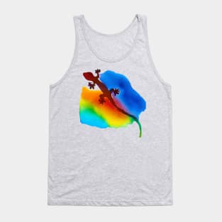 Gecko Watercolor Painting Tank Top